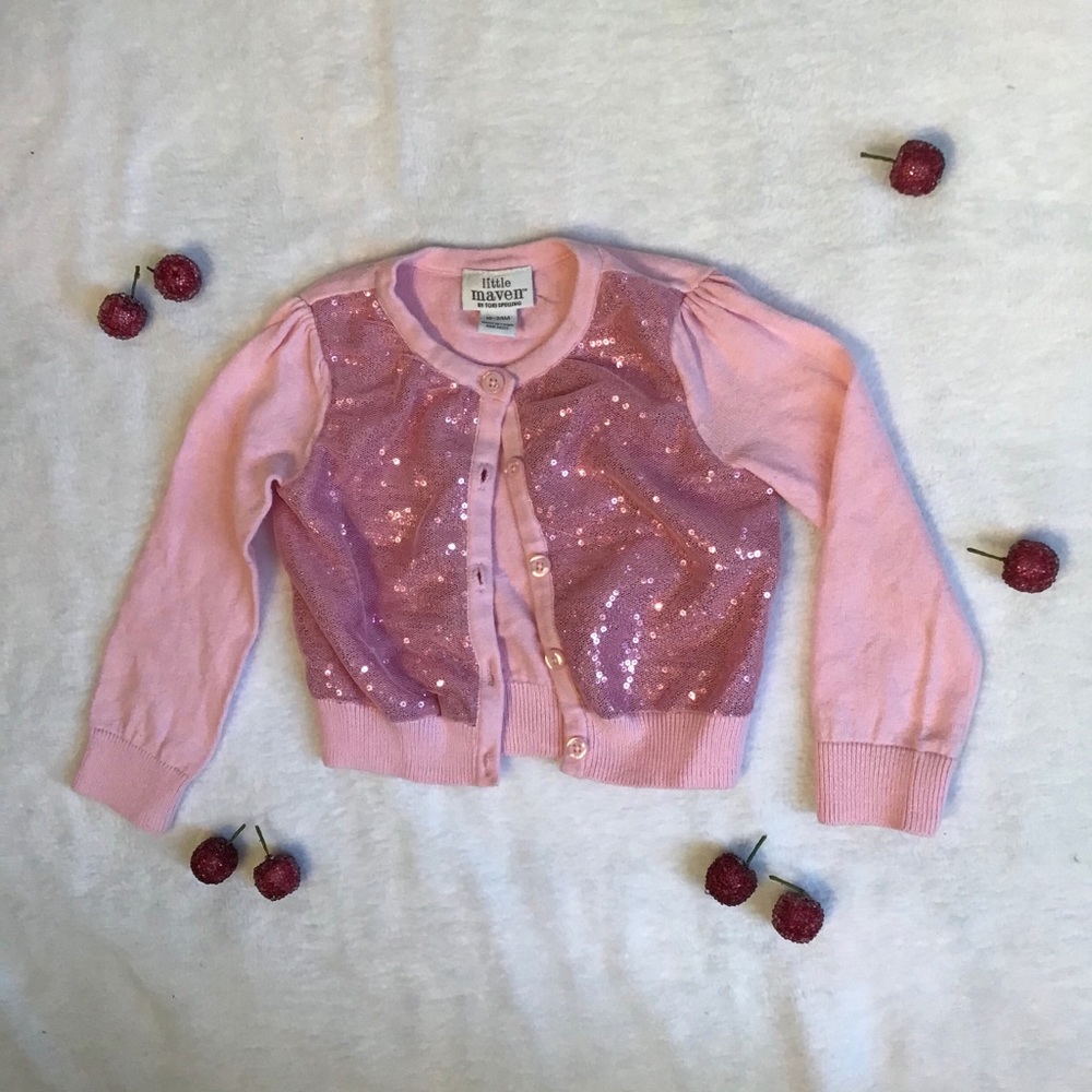 Little Maven pink sequins cardigan